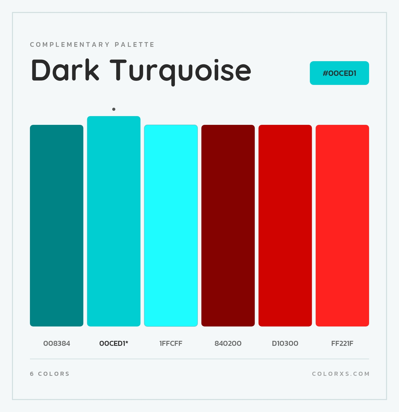 Dark Turquoise - Complementary Color Palette