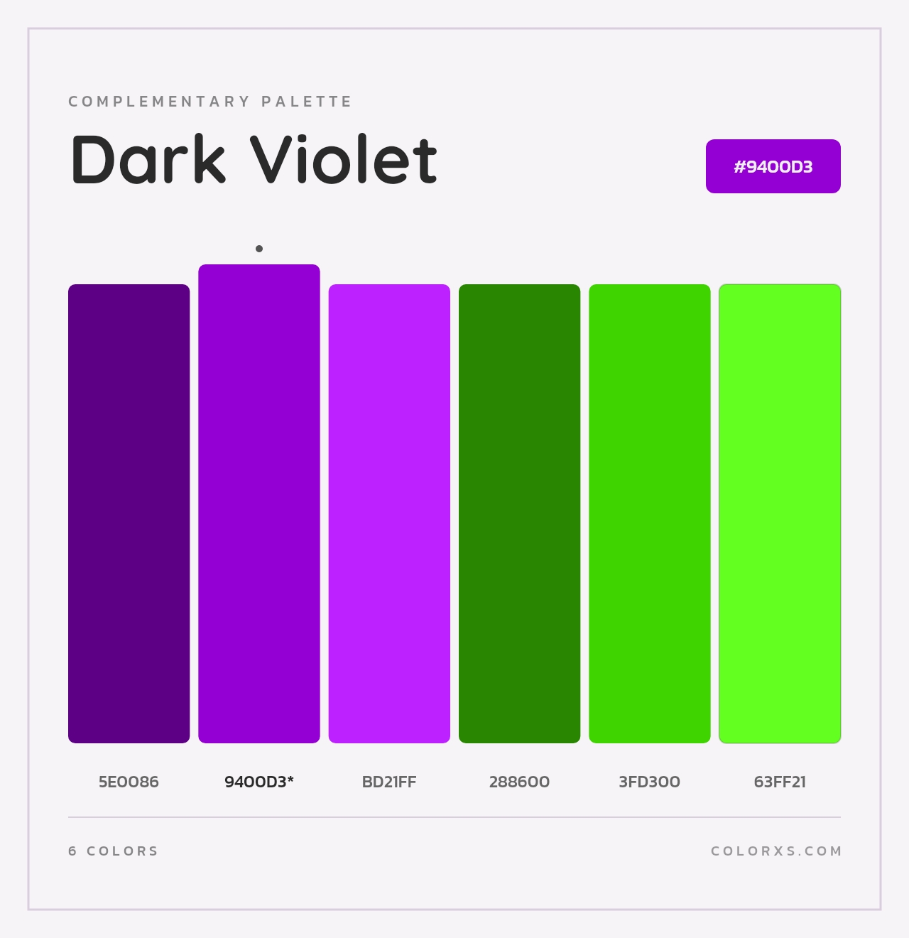 Dark Violet - Complementary Color Palette