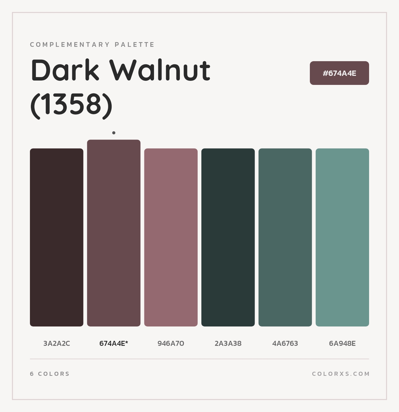 Dark Walnut (1358) - Complementary Color Palette