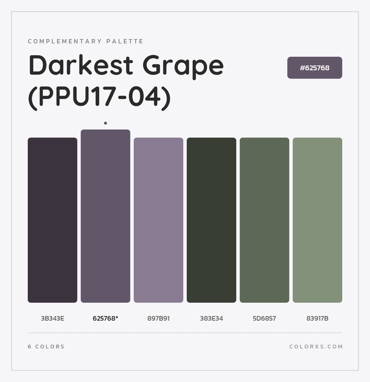 Darkest Grape (PPU17-04) - Complementary Color Palette