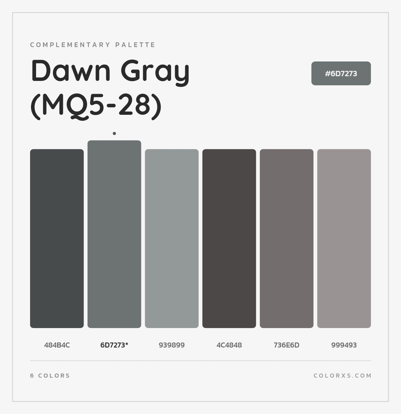 Dawn Gray (MQ5-28) - Complementary Color Palette