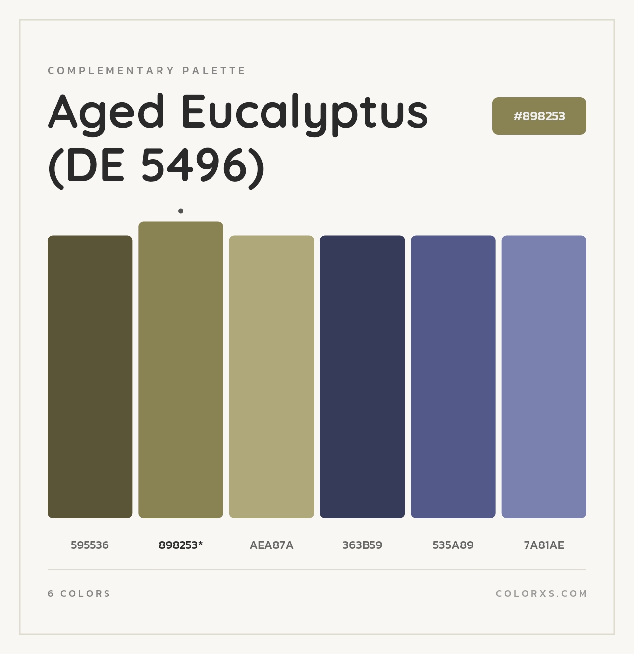 Aged Eucalyptus (DE 5496) - Complementary Color Palette