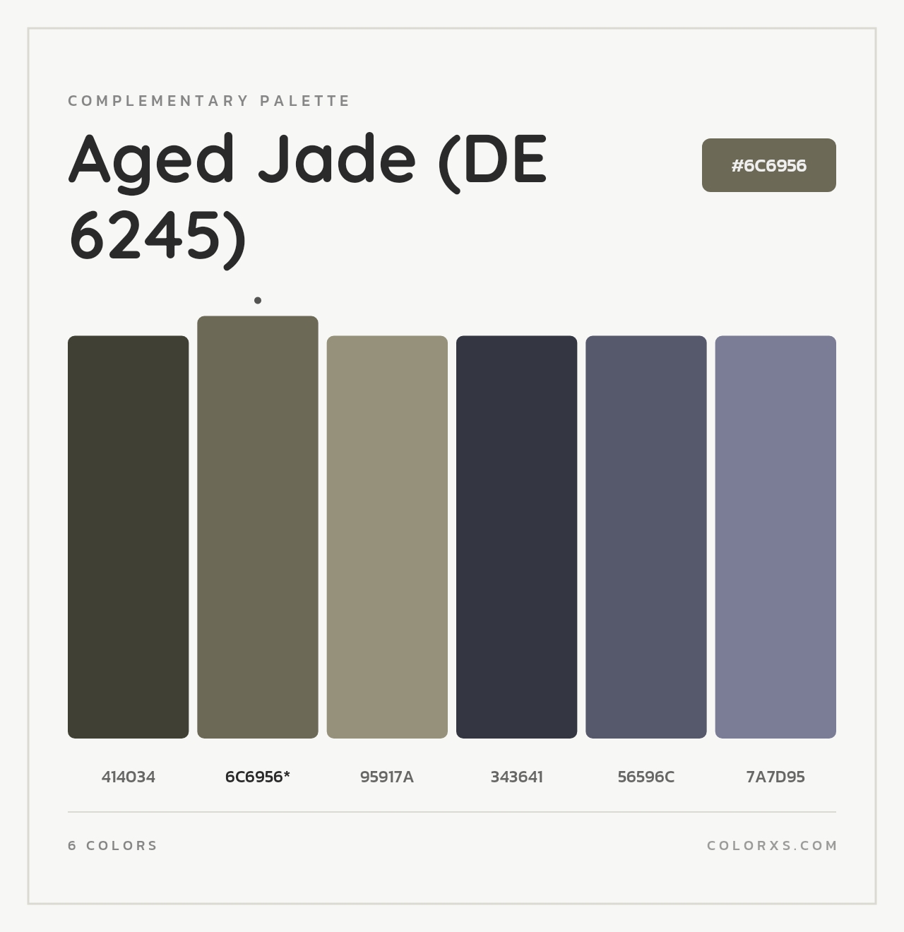 Aged Jade (DE 6245) - Complementary Color Palette