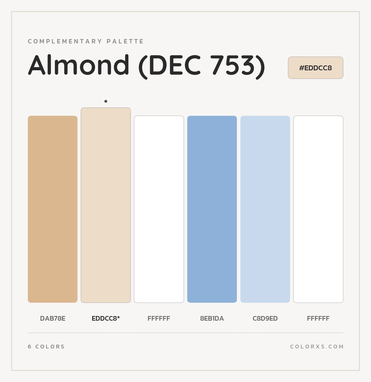 Almond (DEC 753) - Complementary Color Palette