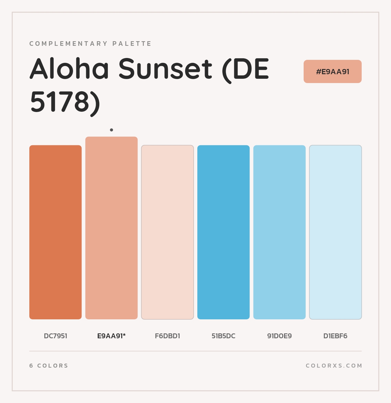 Aloha Sunset (DE 5178) - Complementary Color Palette
