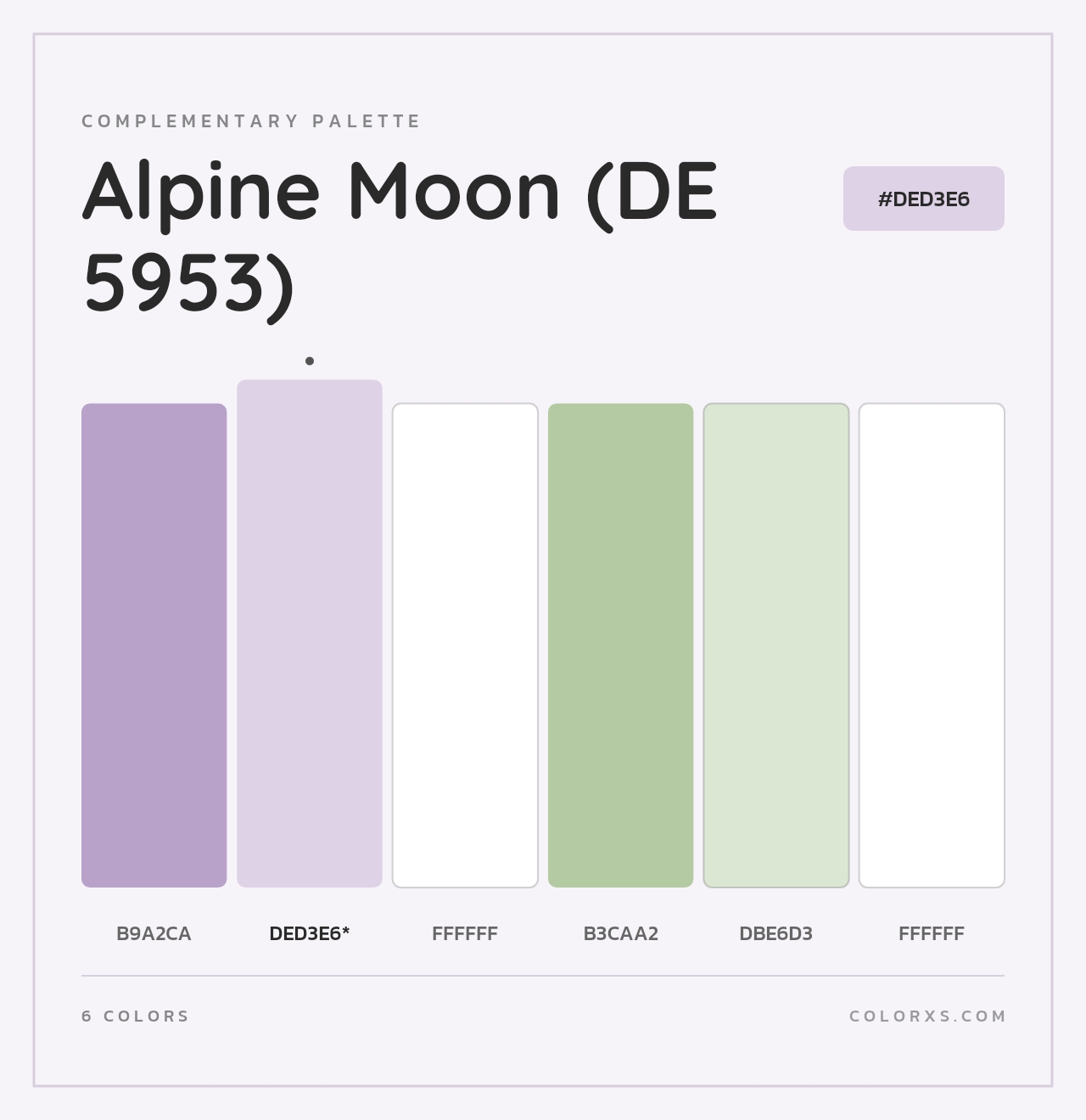 Alpine Moon (DE 5953) - Complementary Color Palette
