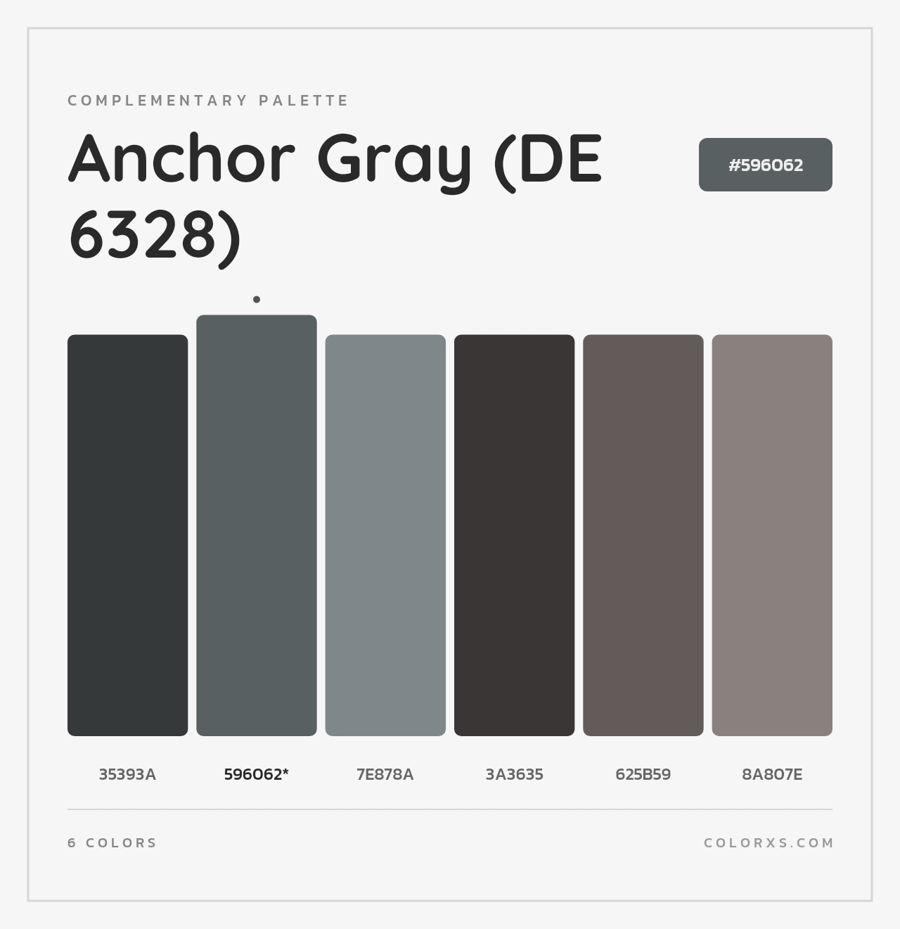 Anchor Gray (DE 6328) - Complementary Color Palette