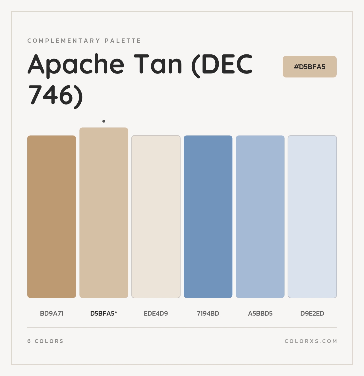 Apache Tan (DEC 746) - Complementary Color Palette