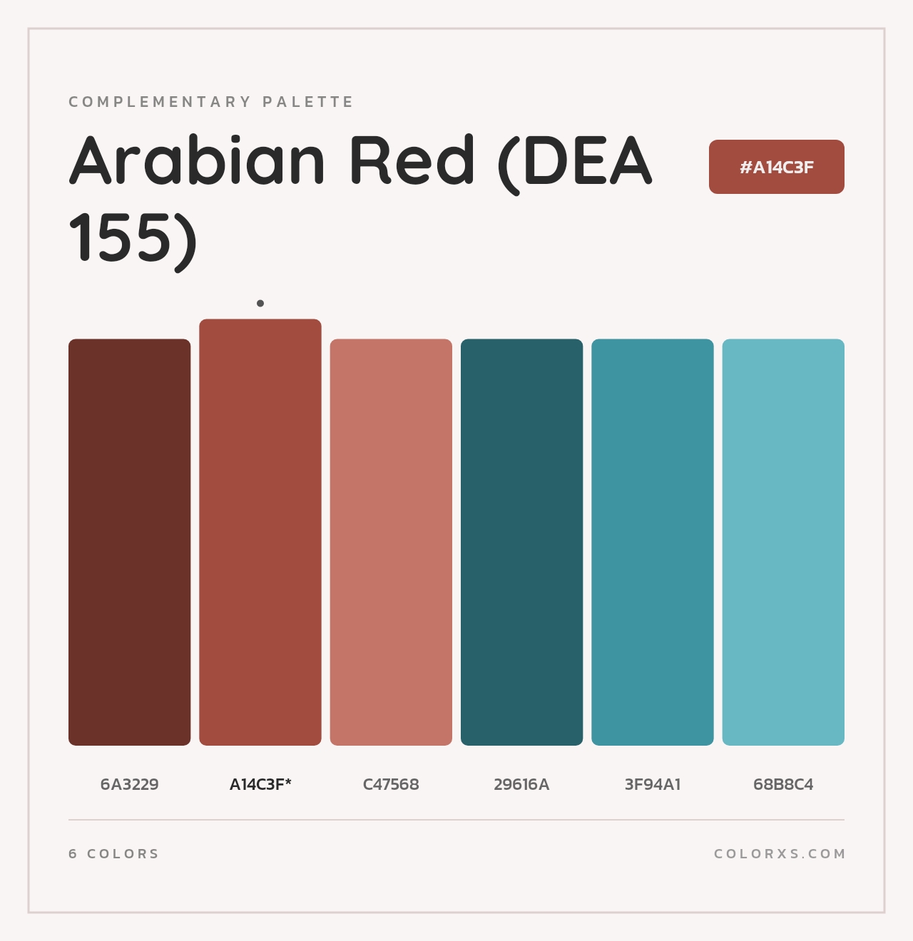 Arabian Red (DEA 155) - Complementary Color Palette