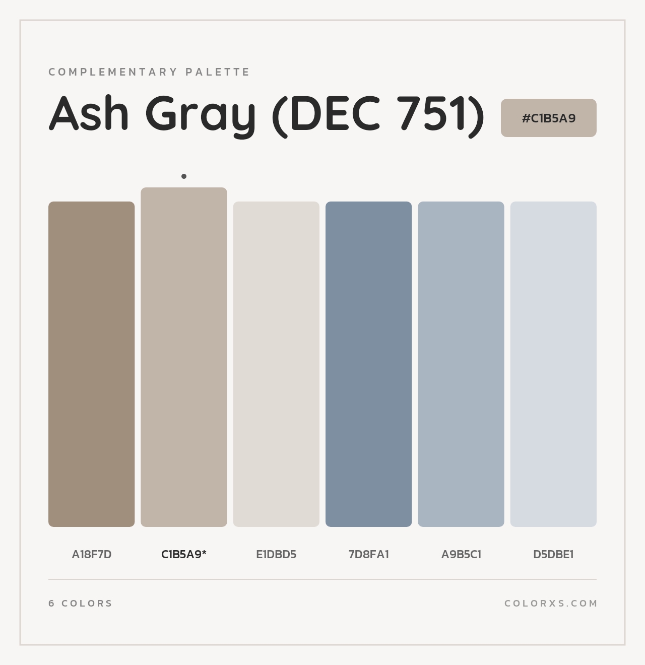 Ash Gray (DEC 751) - Complementary Color Palette