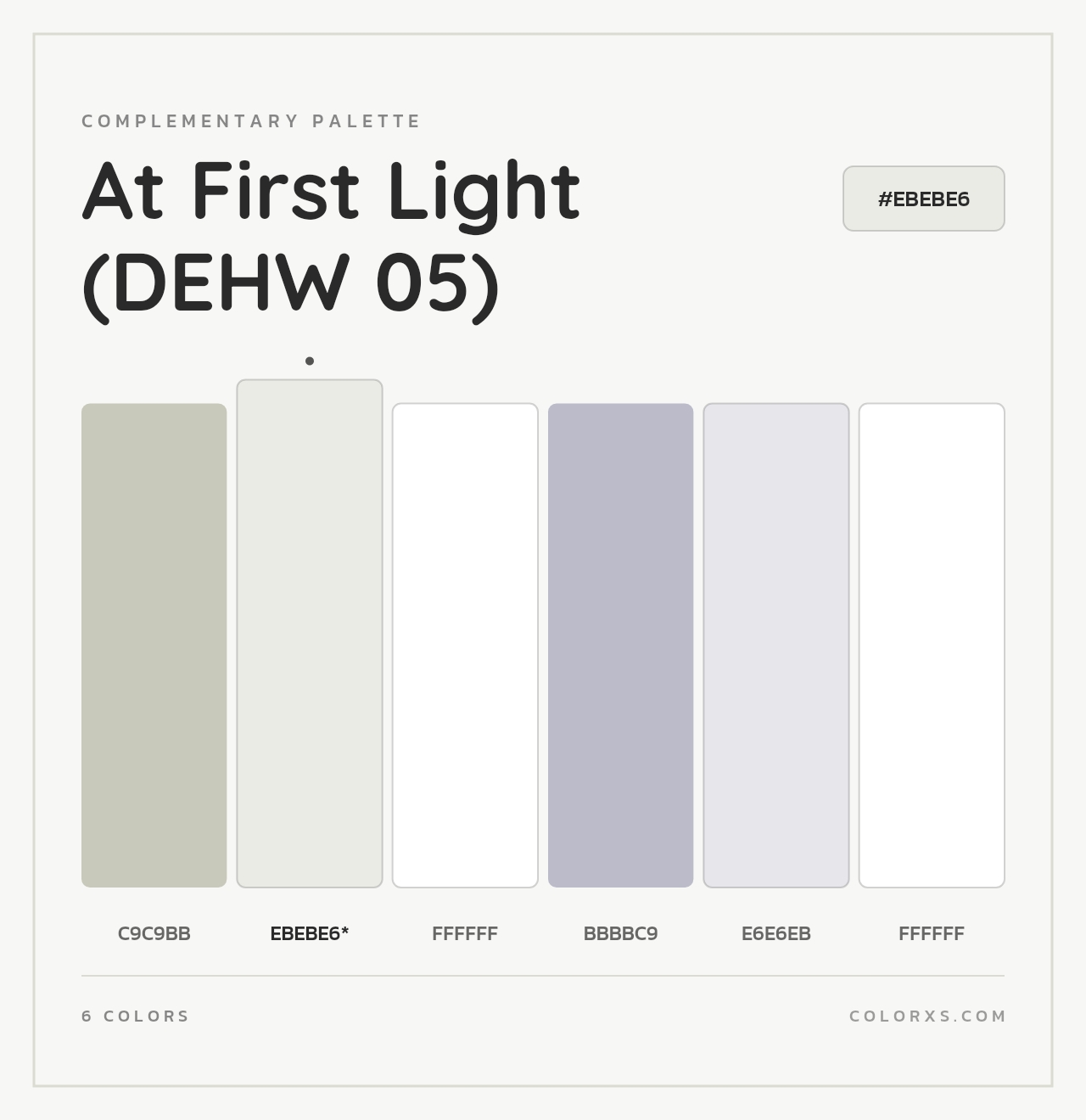 At First Light (DEHW 05) - Complementary Color Palette