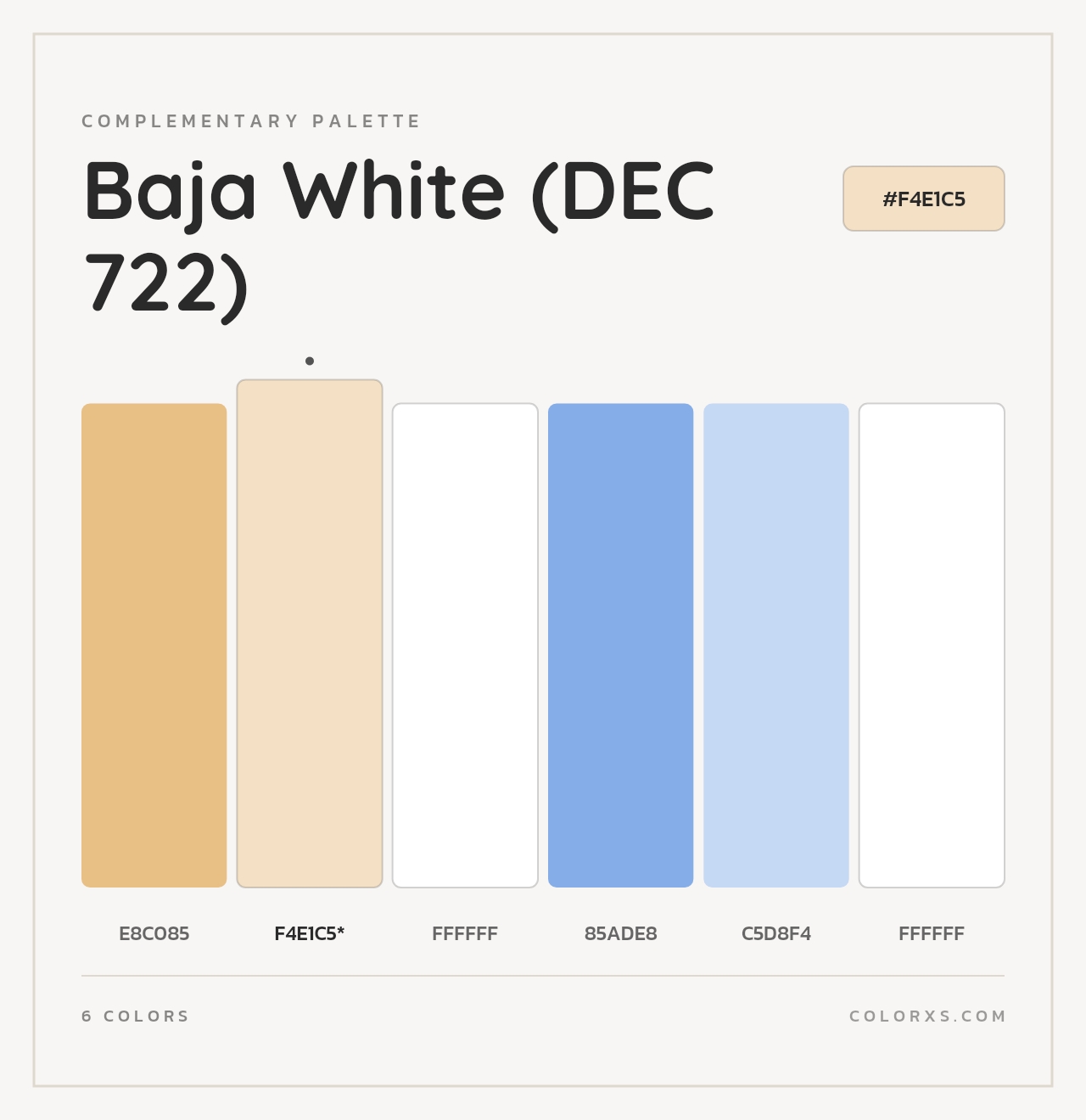 Baja White (DEC 722) - Complementary Color Palette