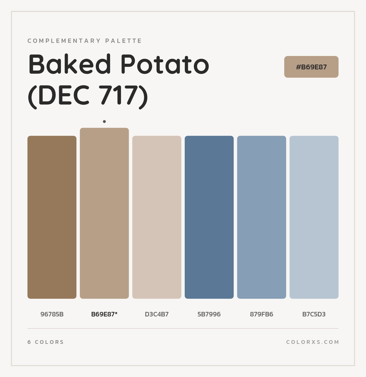 Baked Potato (DEC 717) - Complementary Color Palette