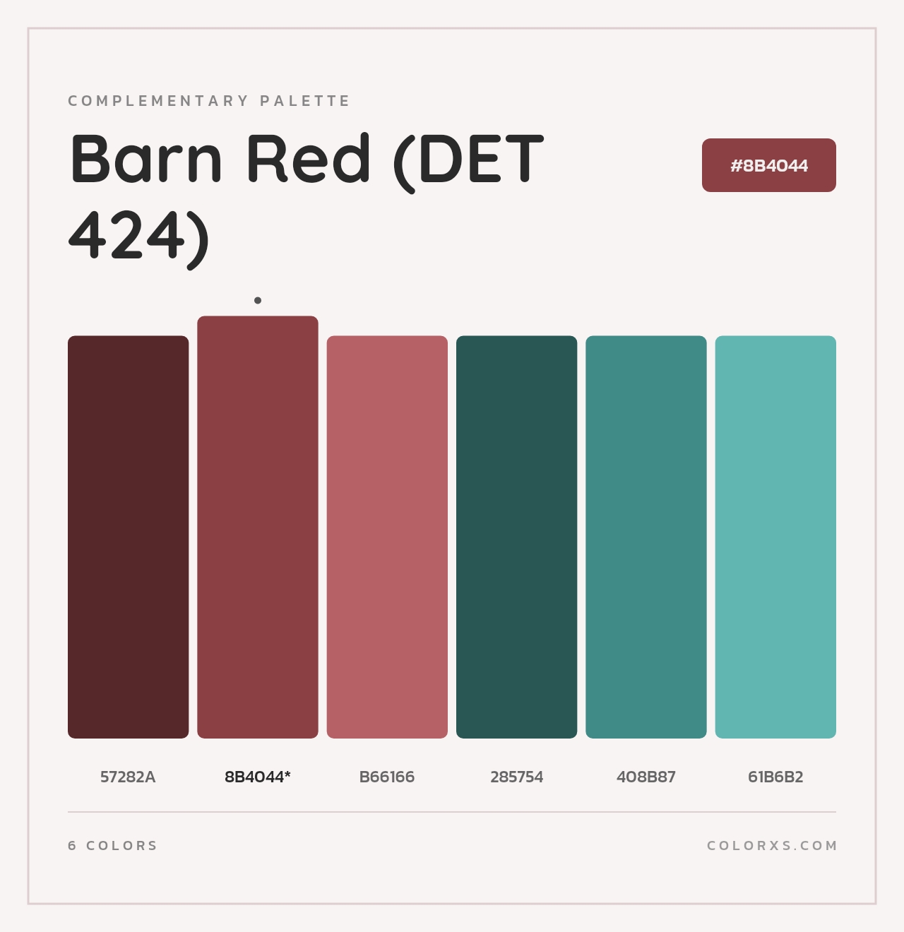 Barn Red (DET 424) - Complementary Color Palette