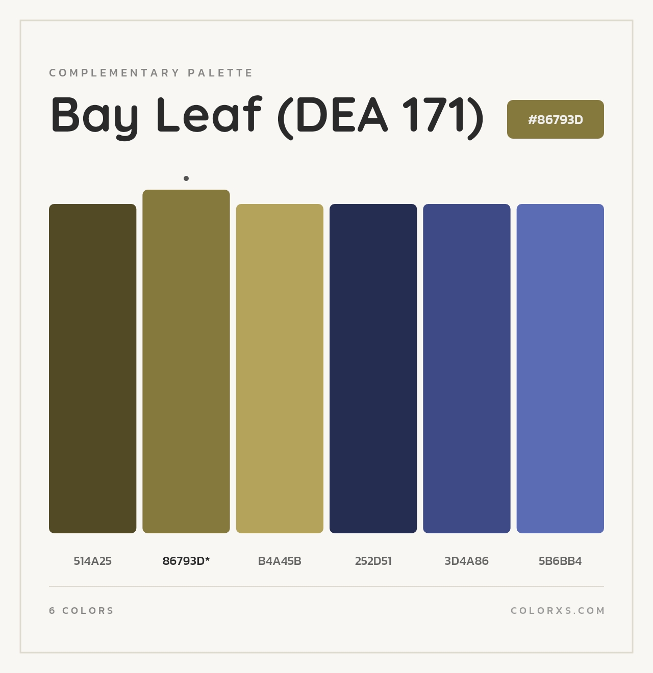 Bay Leaf (DEA 171) - Complementary Color Palette