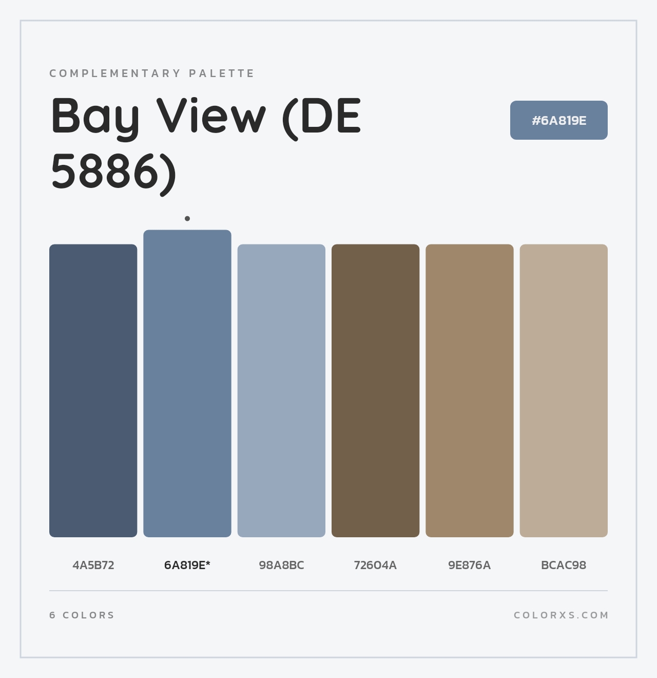 Bay View (DE 5886) - Complementary Color Palette