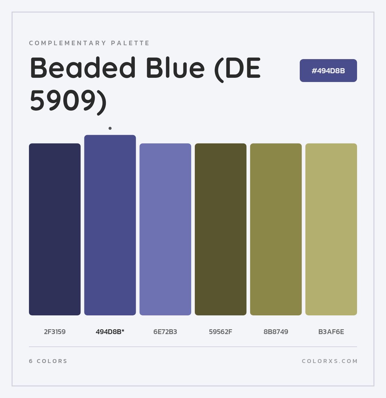 Beaded Blue (DE 5909) - Complementary Color Palette
