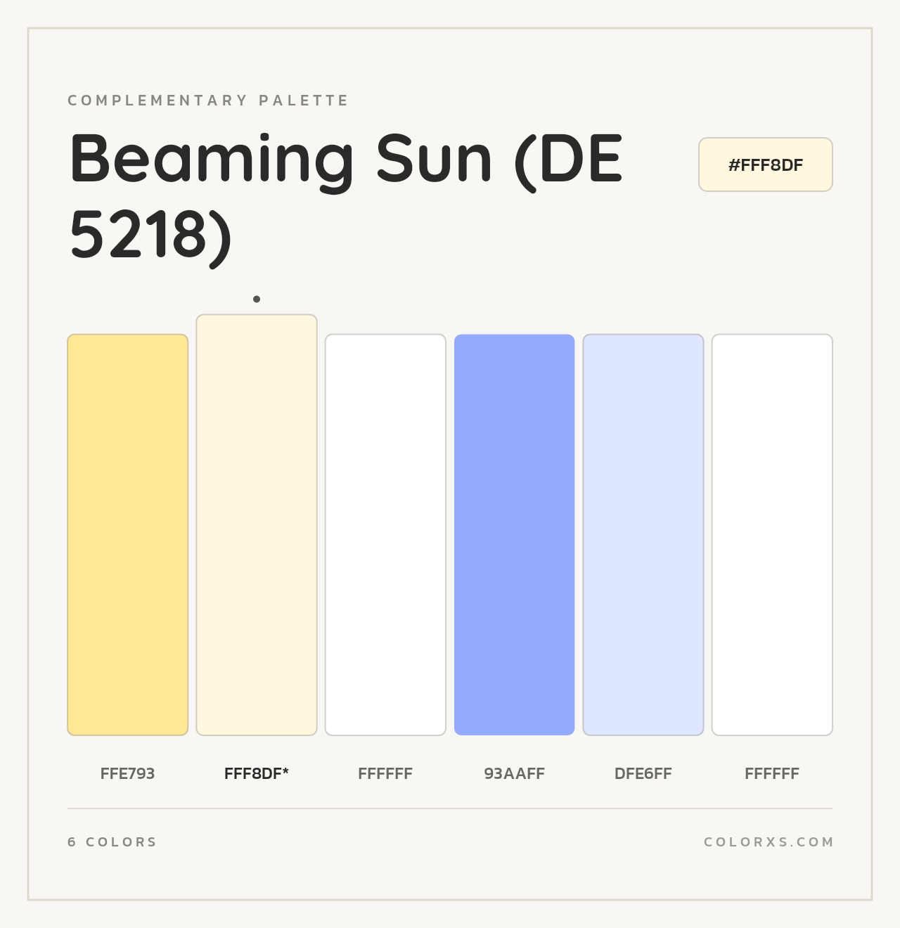 Beaming Sun (DE 5218) - Complementary Color Palette