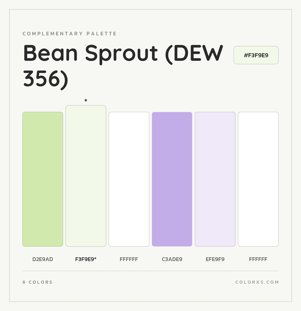Bean Sprout (DEW 356) - Complementary Color Palette