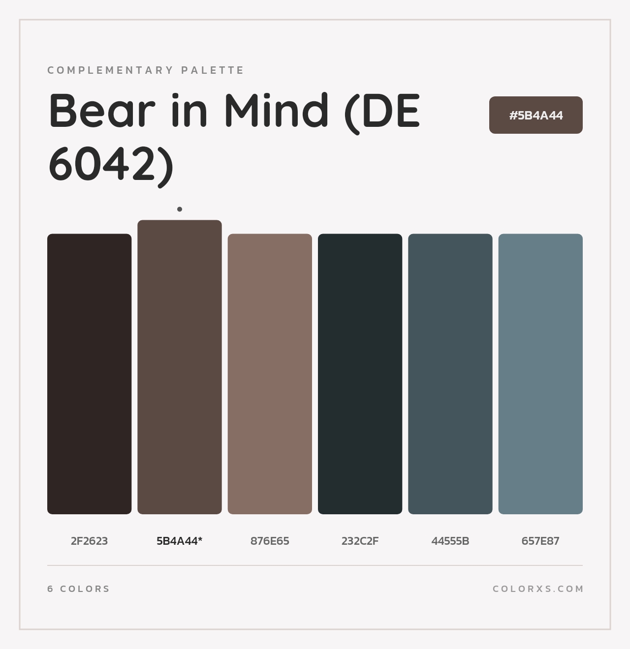 Bear in Mind (DE 6042) - Complementary Color Palette