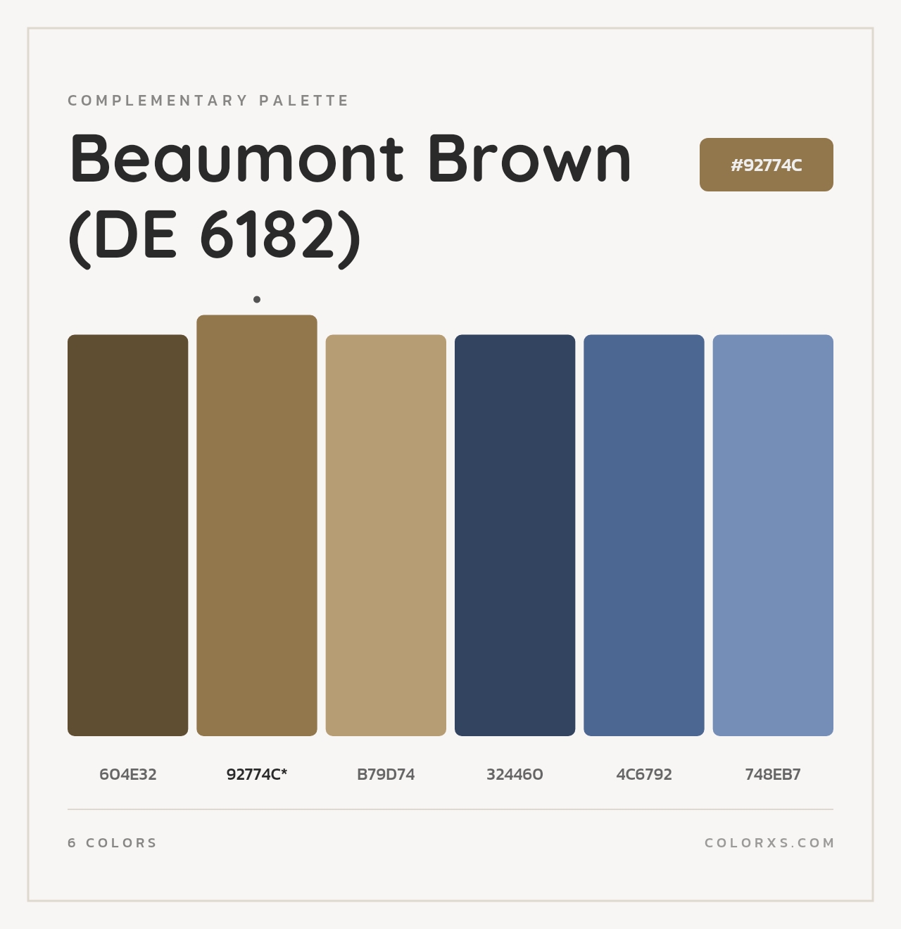 Beaumont Brown (DE 6182) - Complementary Color Palette