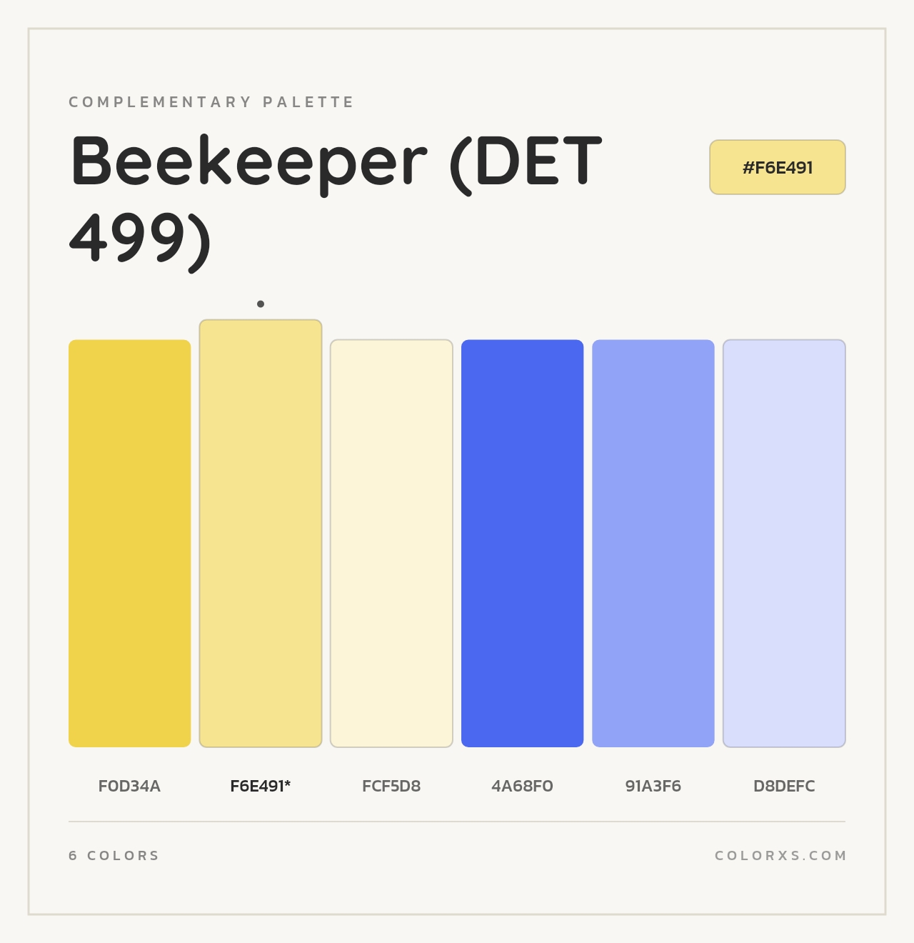 Beekeeper (DET 499) - Complementary Color Palette