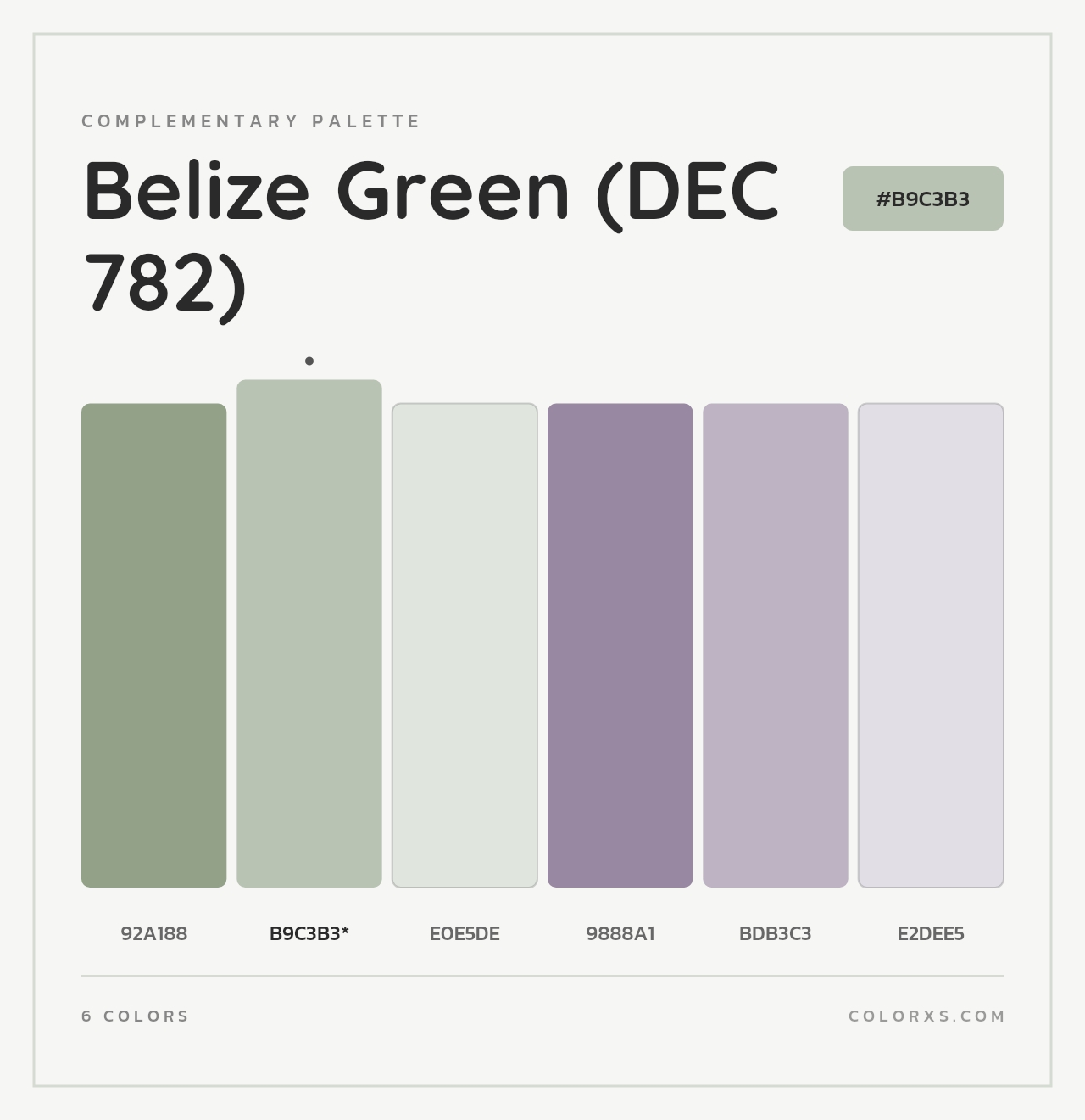 Belize Green (DEC 782) - Complementary Color Palette