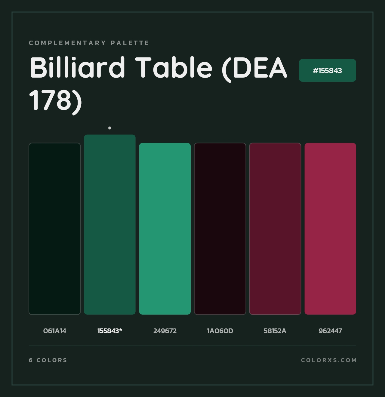 Billiard Table (DEA 178) - Complementary Color Palette