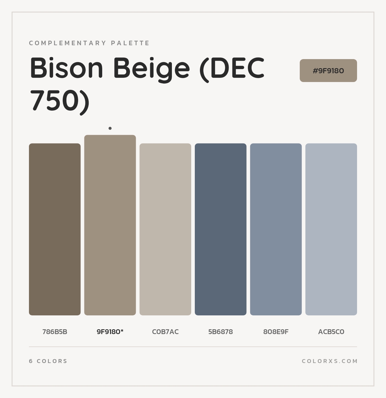 Bison Beige (DEC 750) - Complementary Color Palette