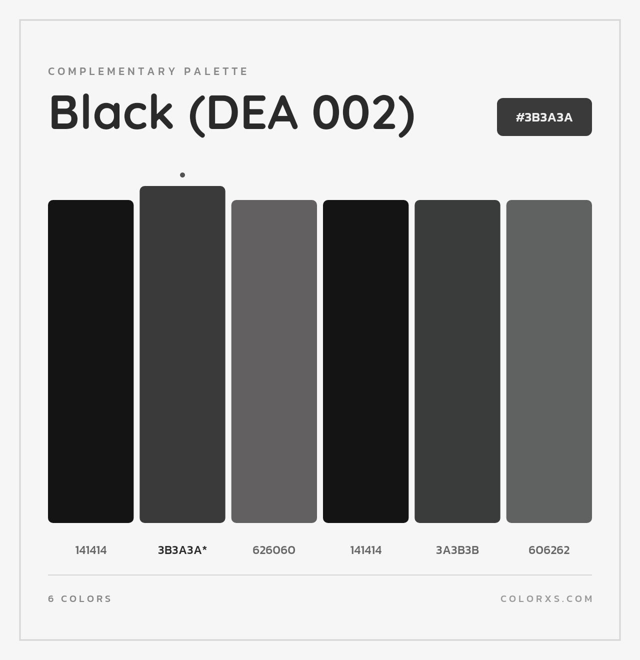 Black (DEA 002) - Complementary Color Palette