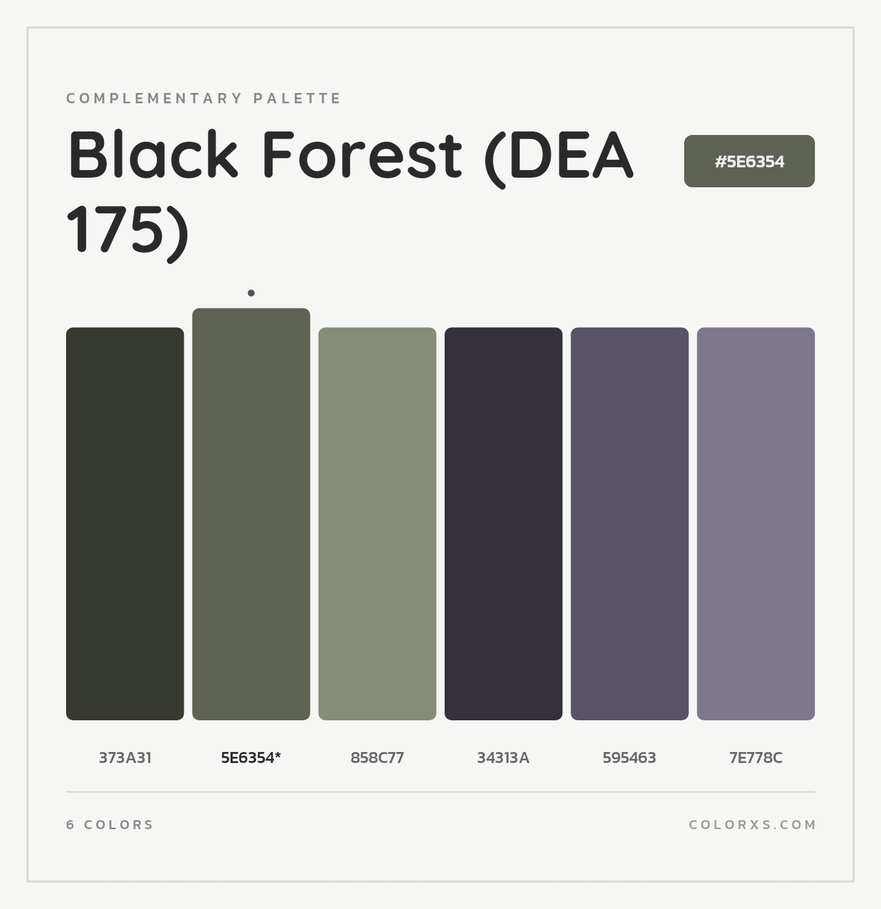 Black Forest (DEA 175) - Complementary Color Palette