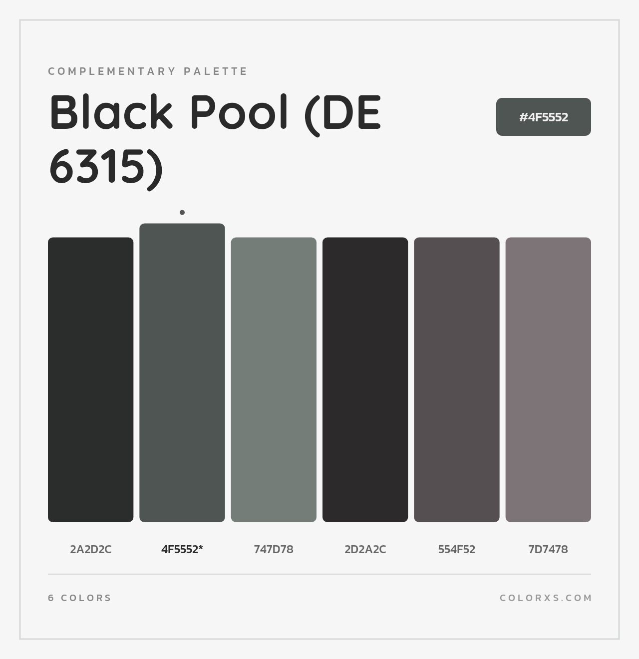 Black Pool (DE 6315) - Complementary Color Palette