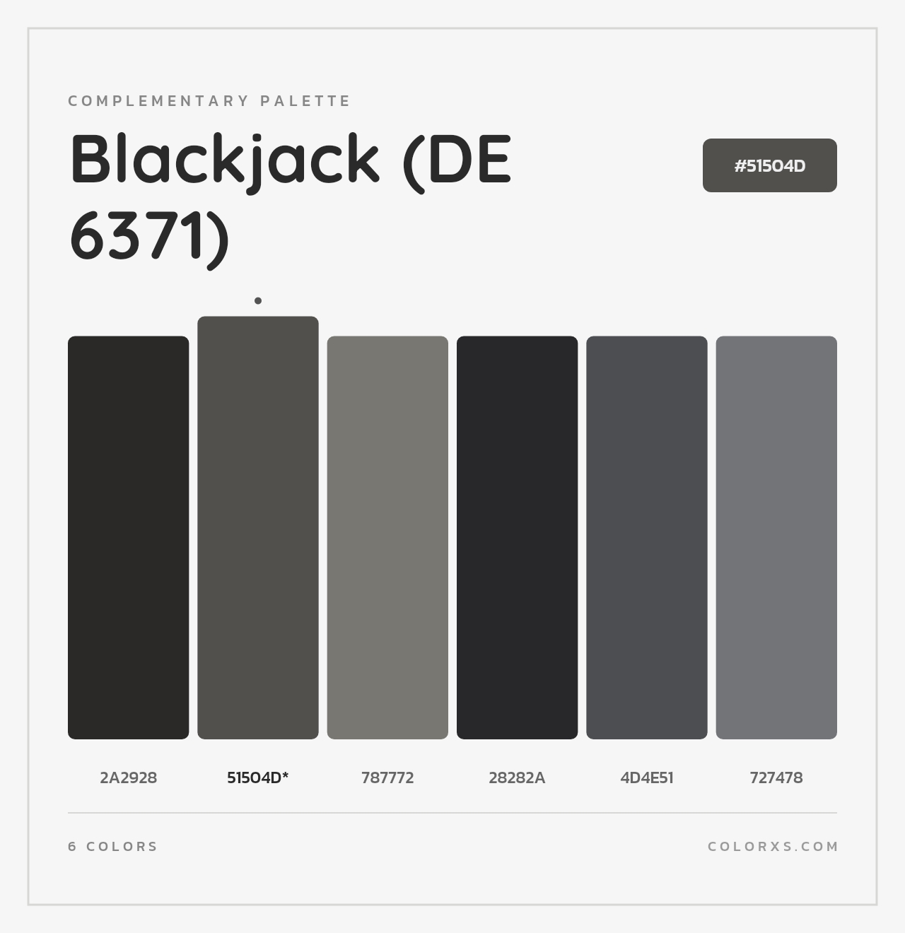 Blackjack (DE 6371) - Complementary Color Palette