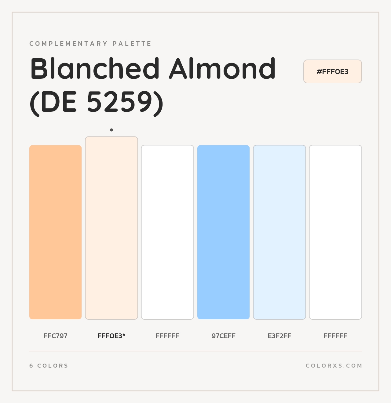 Blanched Almond (DE 5259) - Complementary Color Palette
