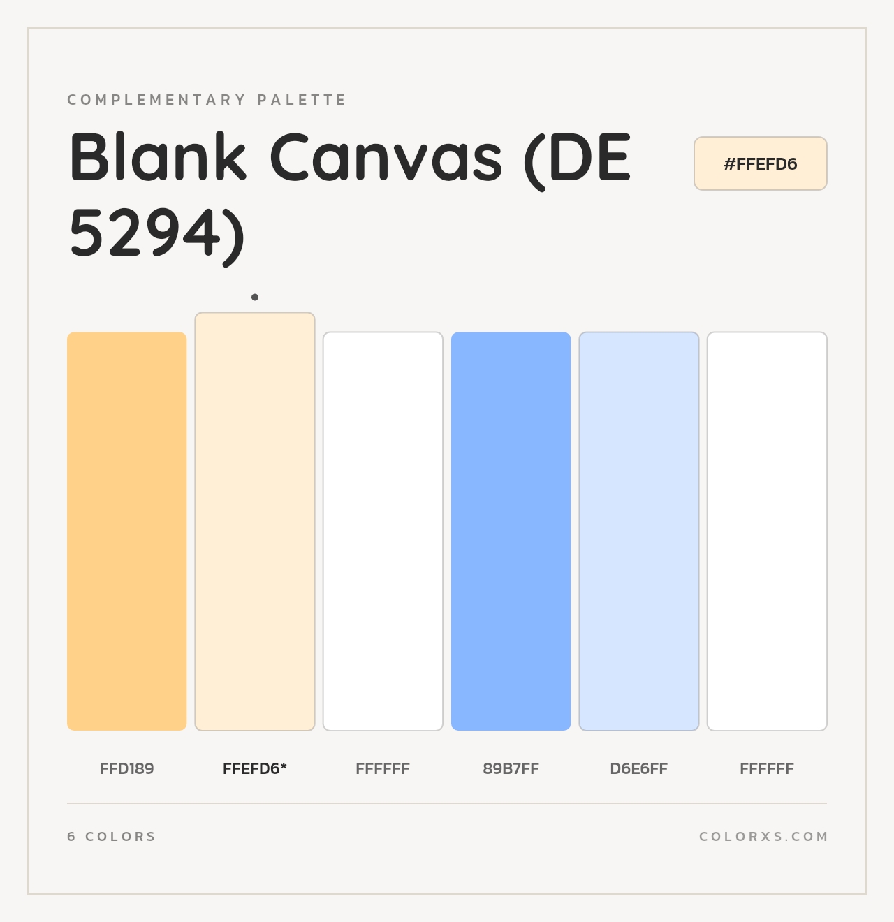 Blank Canvas (DE 5294) - Complementary Color Palette
