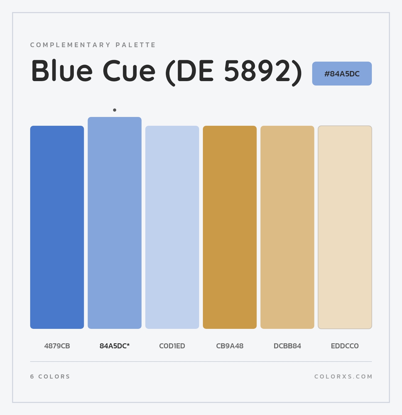 Blue Cue (DE 5892) - Complementary Color Palette