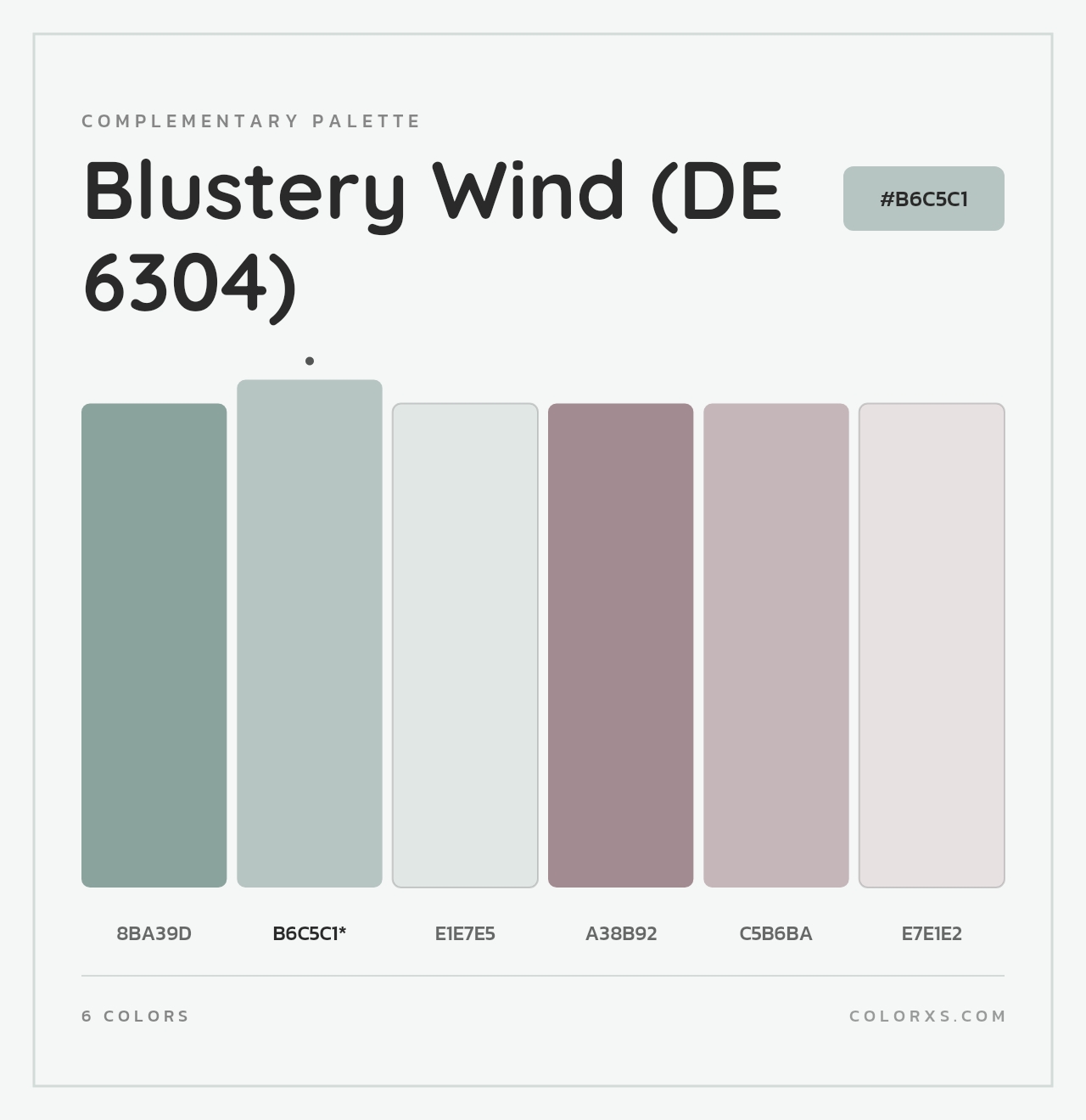 Blustery Wind (DE 6304) - Complementary Color Palette