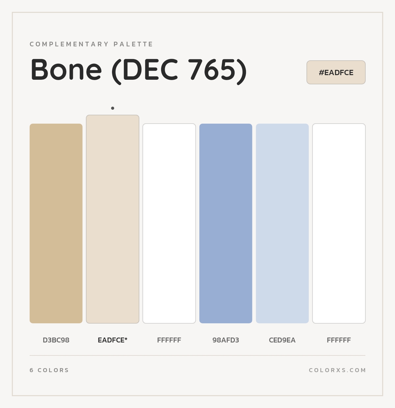 Bone (DEC 765) - Complementary Color Palette