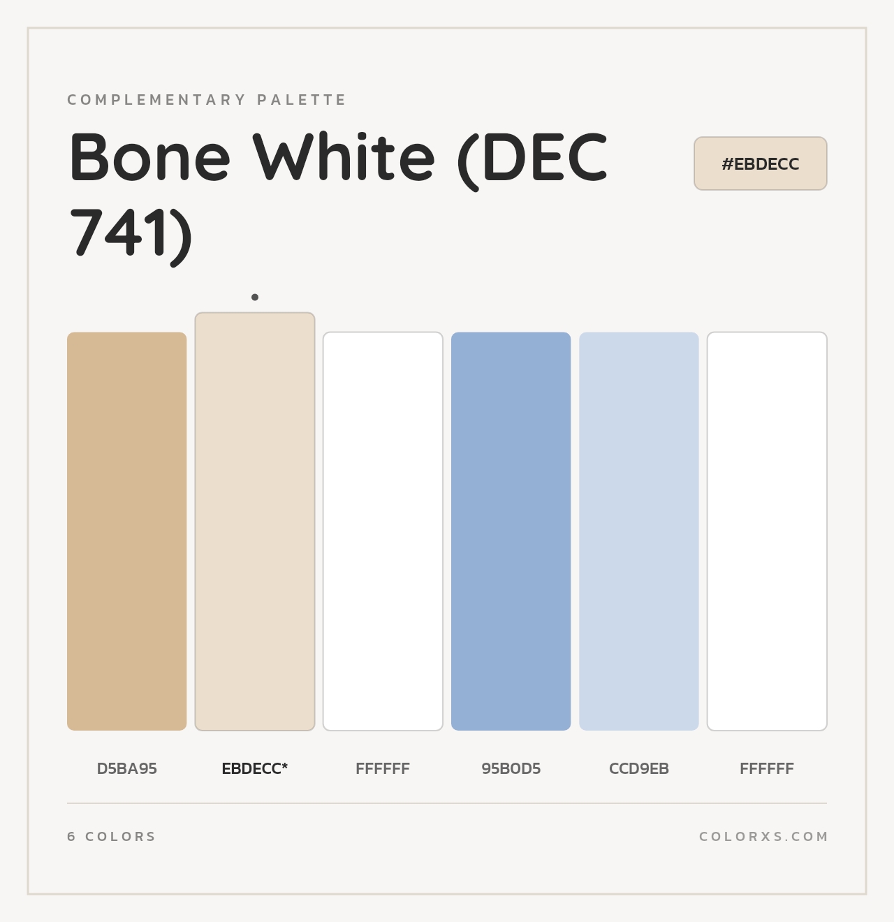 Bone White (DEC 741) - Complementary Color Palette