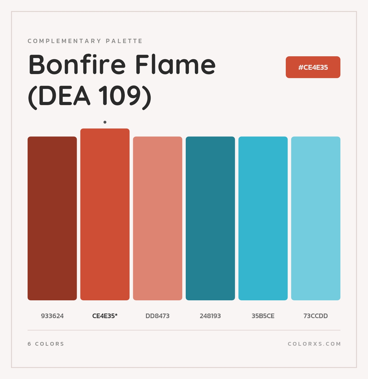 Bonfire Flame (DEA 109) - Complementary Color Palette