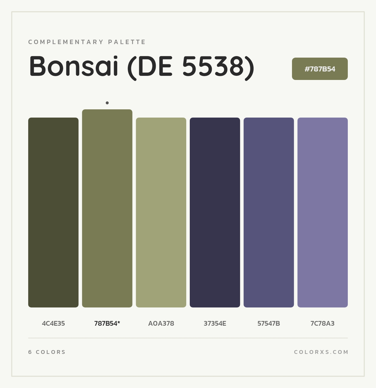 Bonsai (DE 5538) - Complementary Color Palette