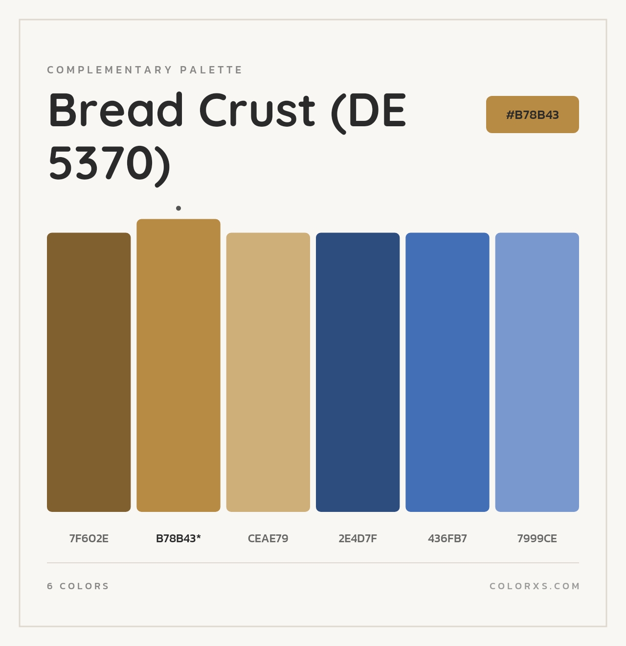 Bread Crust (DE 5370) - Complementary Color Palette