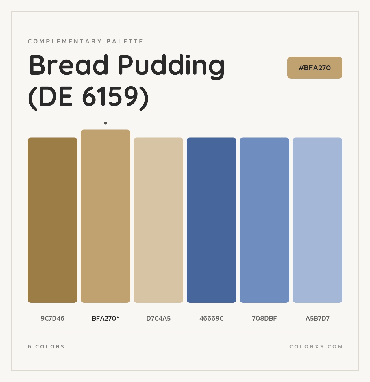 Bread Pudding (DE 6159) - Complementary Color Palette