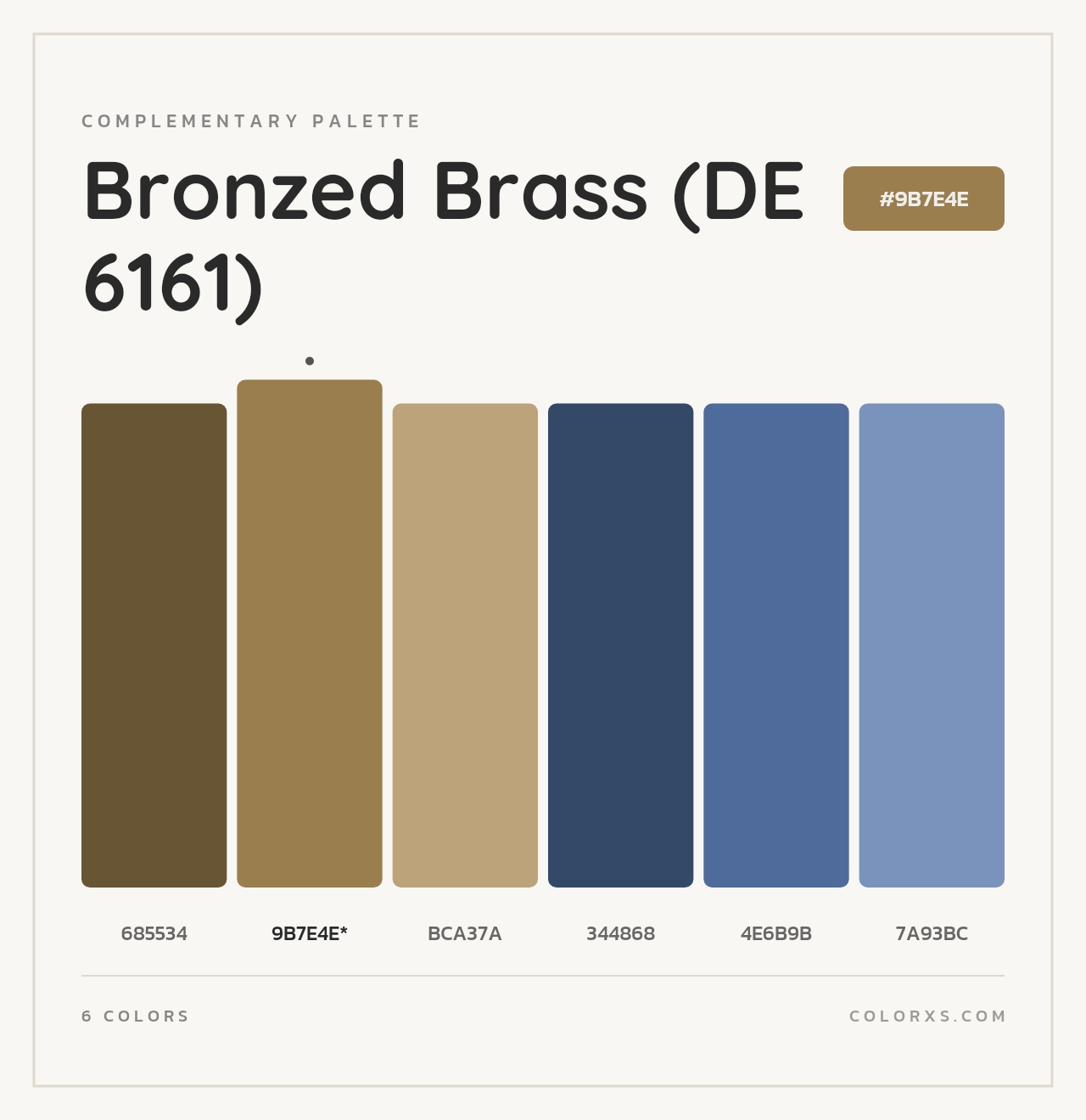 Bronzed Brass (DE 6161) - Complementary Color Palette