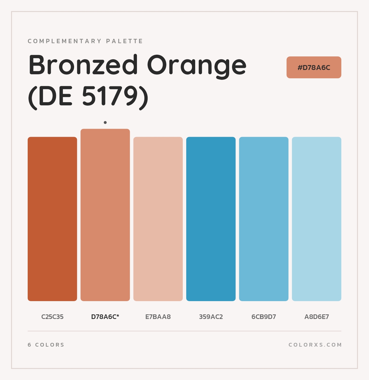 Bronzed Orange (DE 5179) - Complementary Color Palette