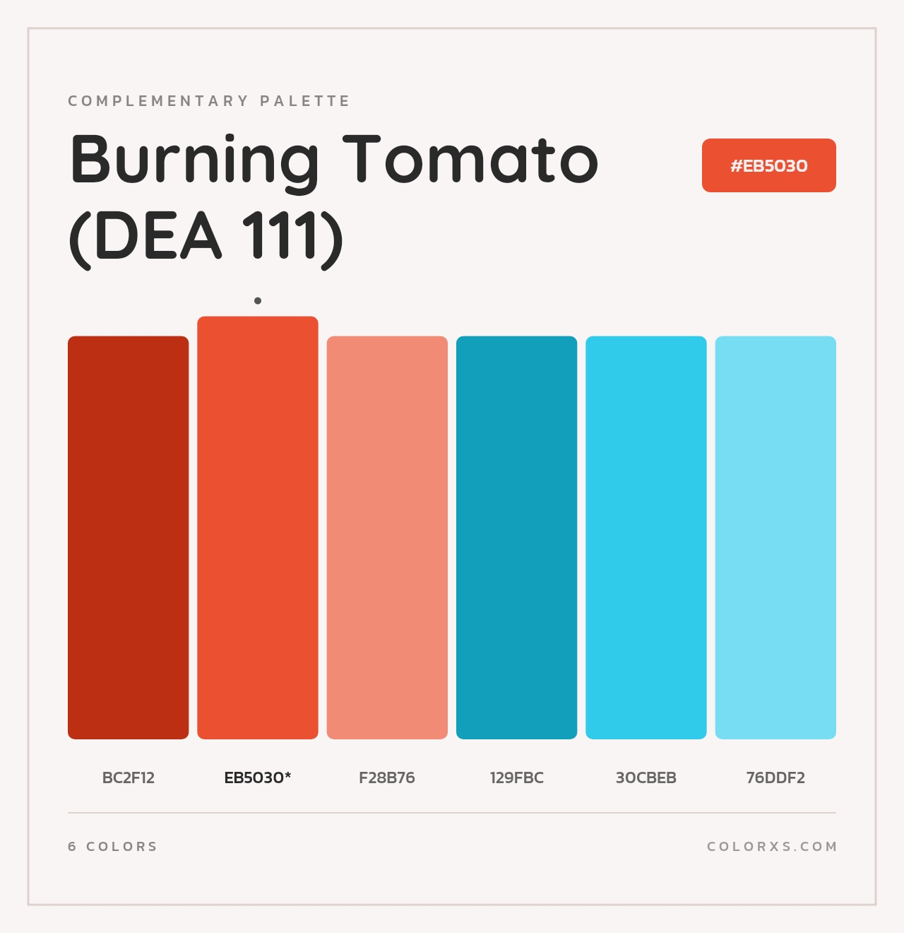 Burning Tomato (DEA 111) - Complementary Color Palette