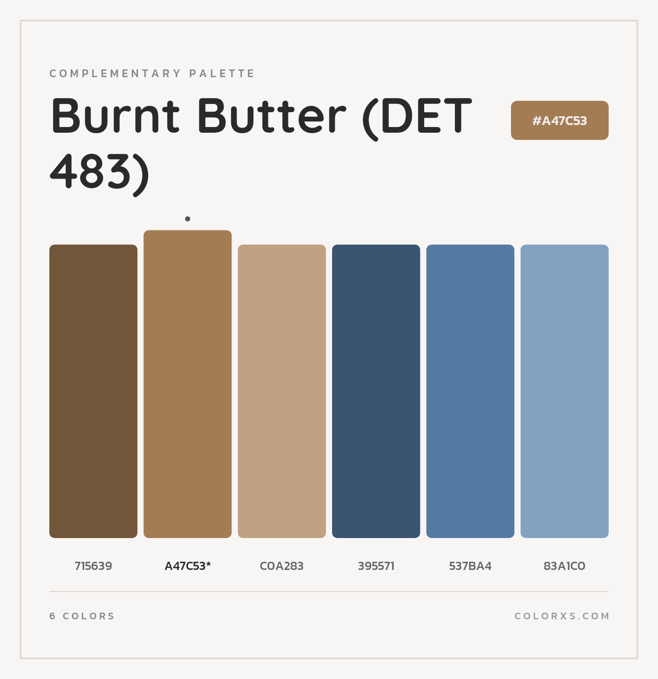 Burnt Butter (DET 483) - Complementary Color Palette