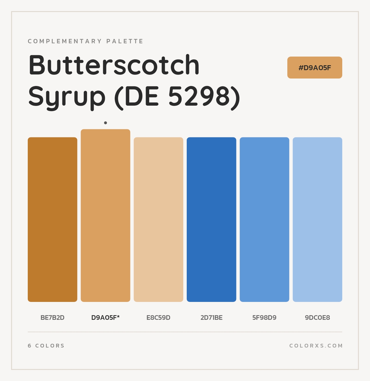 Butterscotch Syrup (DE 5298) - Complementary Color Palette