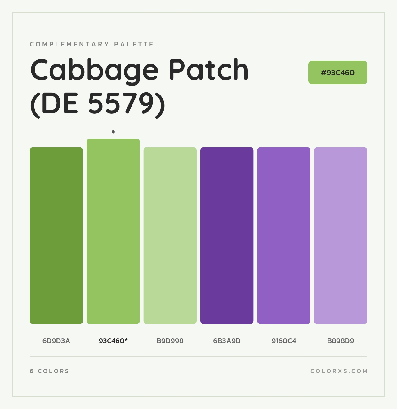 Cabbage Patch (DE 5579) - Complementary Color Palette