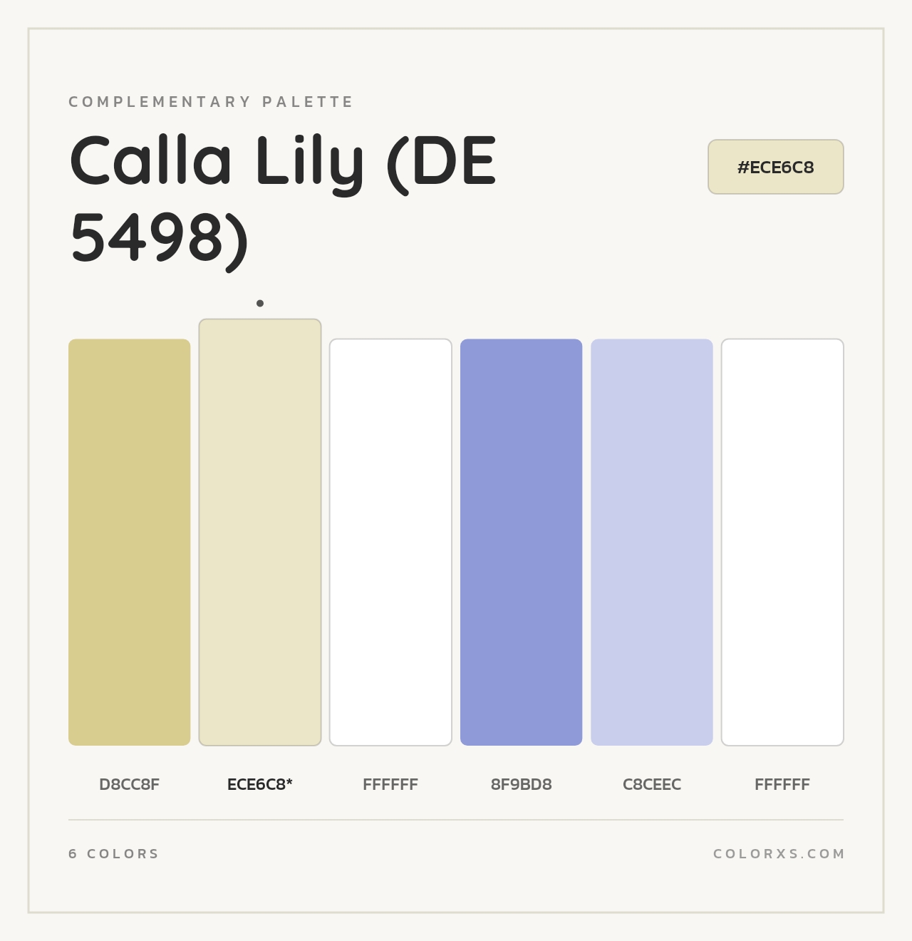 Calla Lily (DE 5498) - Complementary Color Palette